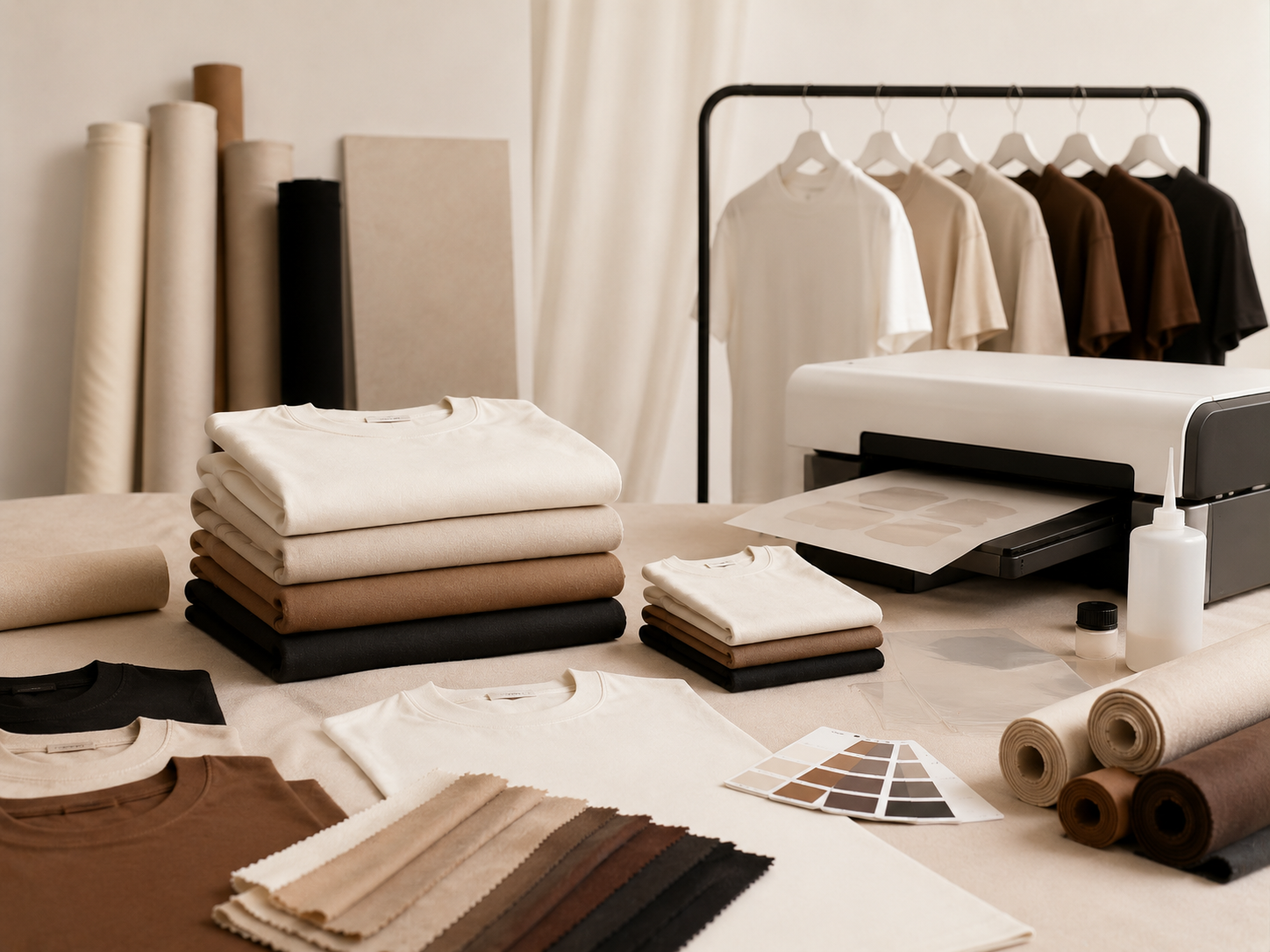 Produção têxtil, camisetas e personalização para marcas e revendedores